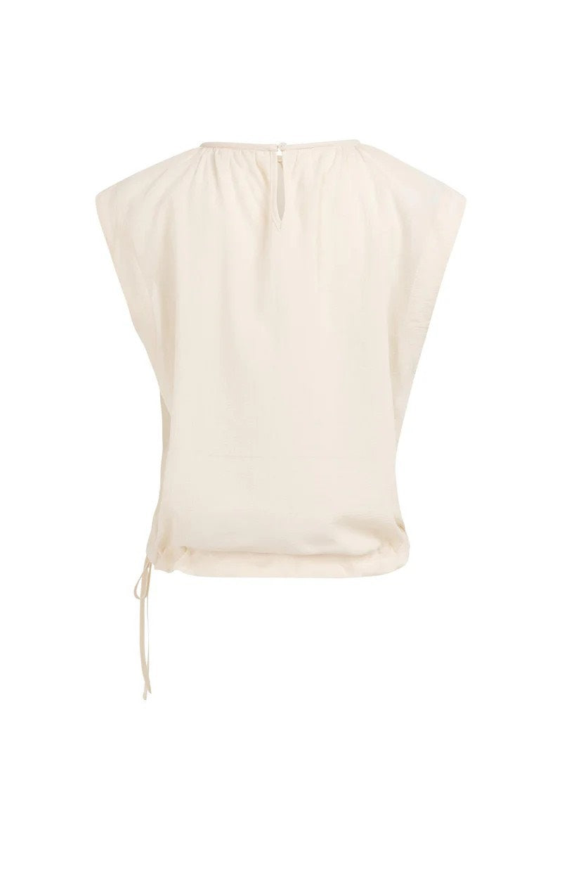 Sleeveless Top With Tube Colla - Ecru