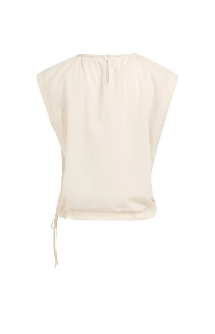 Sleeveless Top With Tube Colla - Ecru