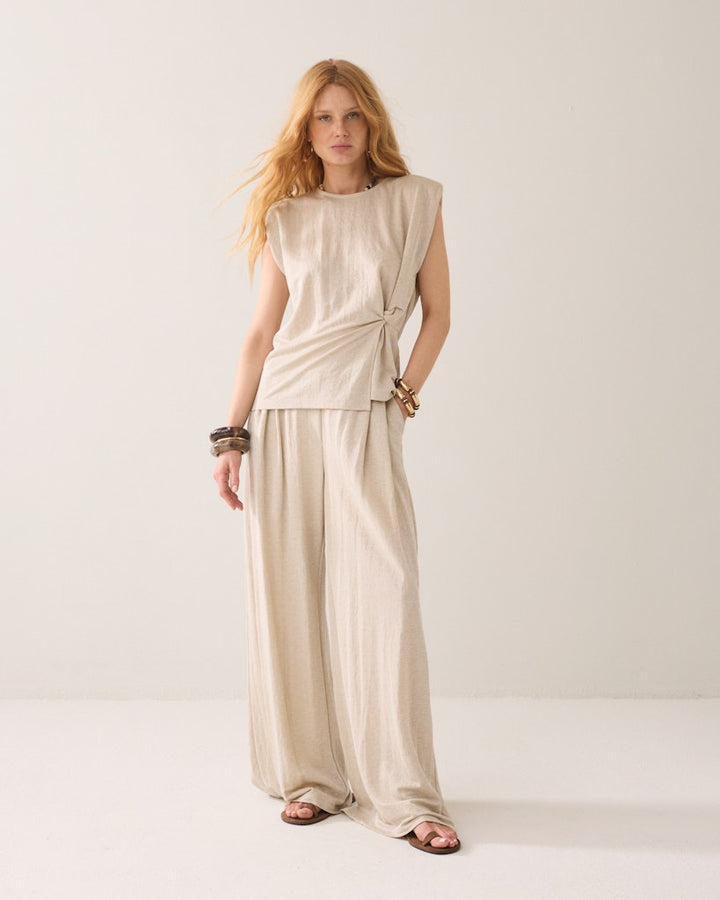 Top Linen Look - Zand