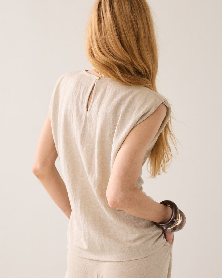 Top Linen Look - Zand