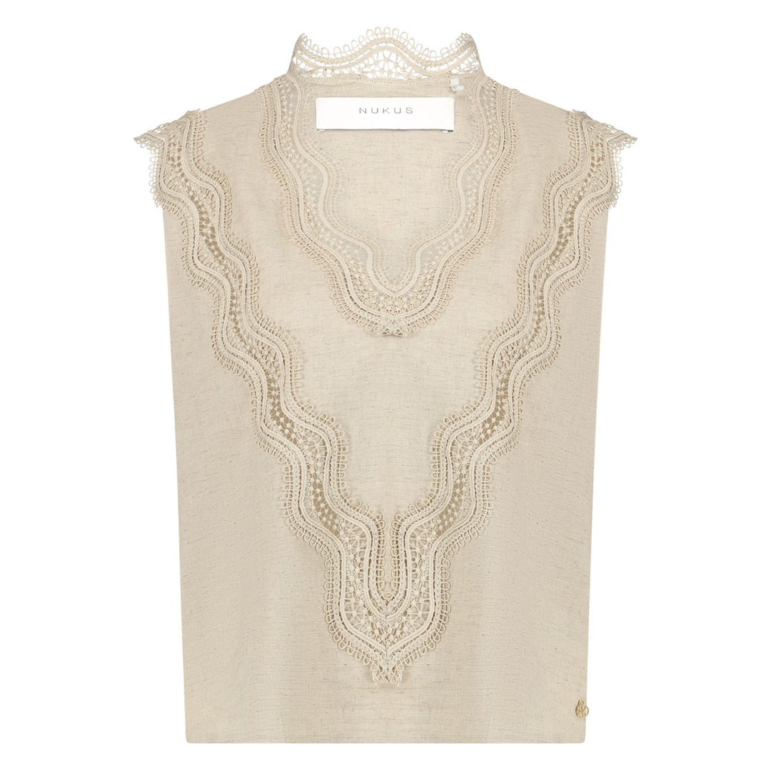 Maya Top Embroidery - Ecru Dessin