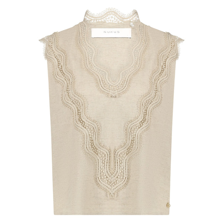 Maya Top Embroidery - Ecru Dessin
