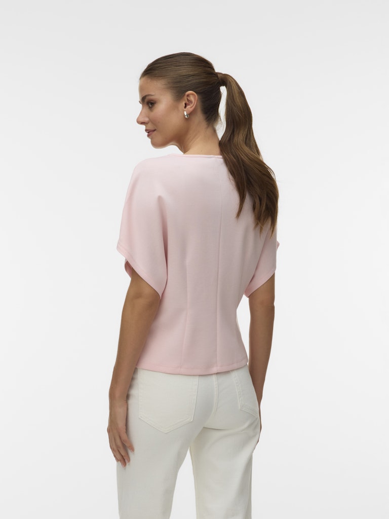 Vmsmilla Sonja Ss V-neck Top Exp - Licht Roze
