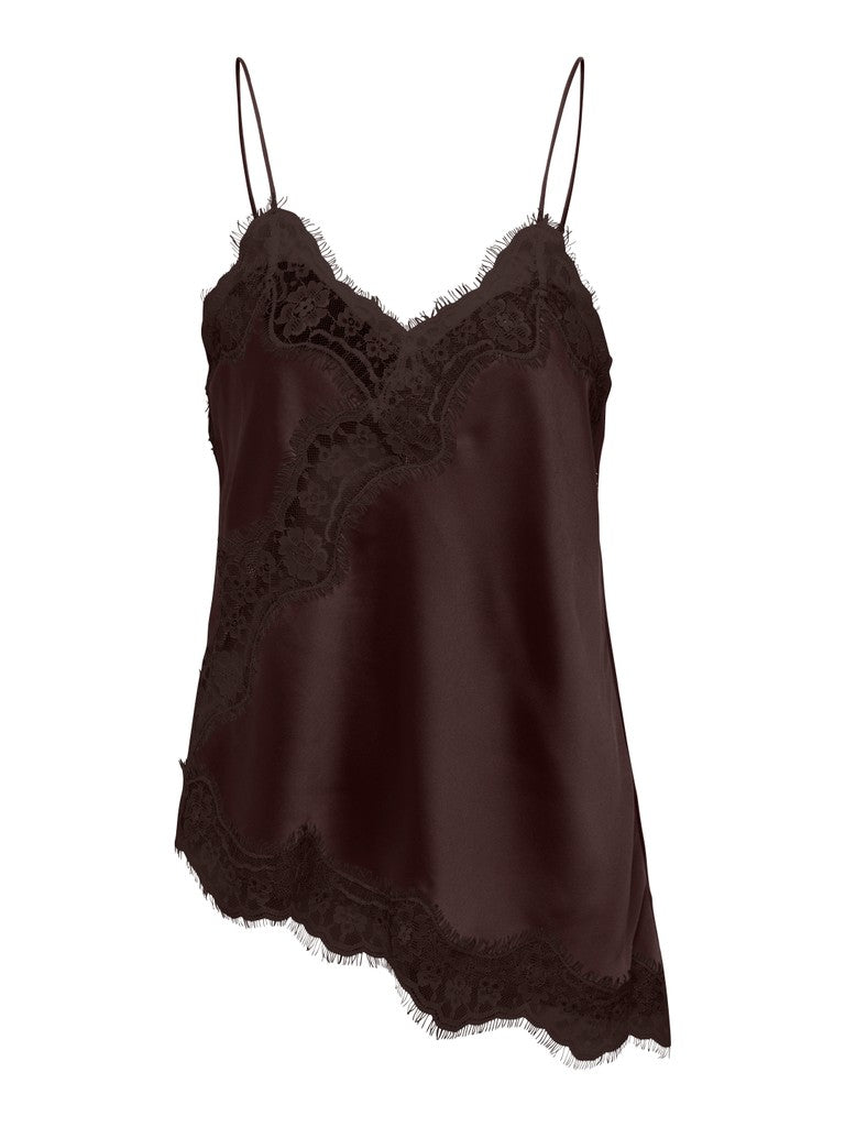 Jdyfifi S/l Asym Lace Singlet Wvn Noos - Bruin