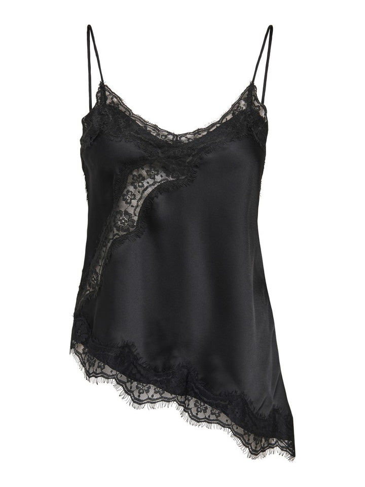 Jdyfifi S/l Asym Lace Singlet Wvn Noos - Zwart