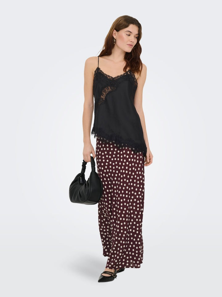 Jdyfifi S/l Asym Lace Singlet Wvn Noos - Zwart