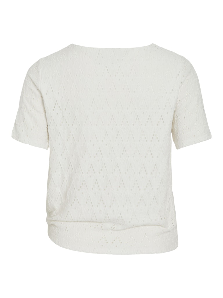 Viamalina Open O-neck S/s Top/vol/pb - Wit