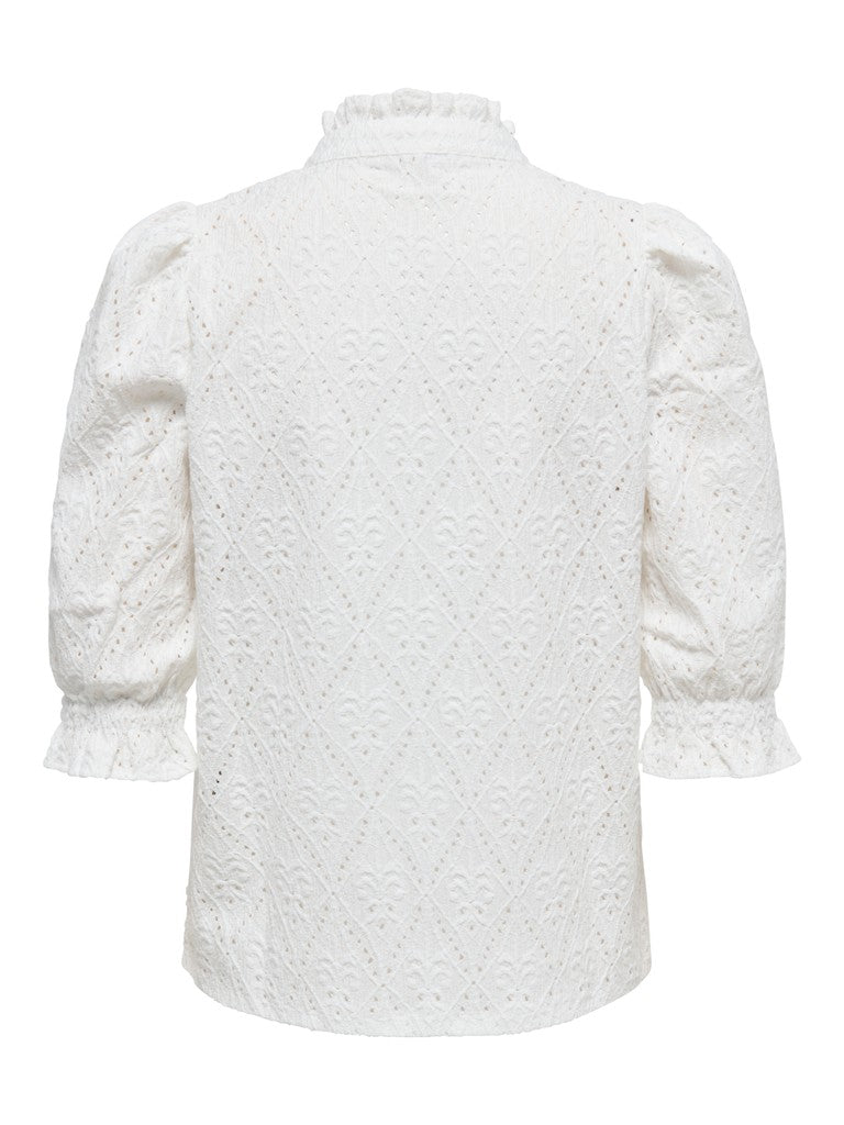 Onlziggy S/s Frill Top Cc Jrs - Wit