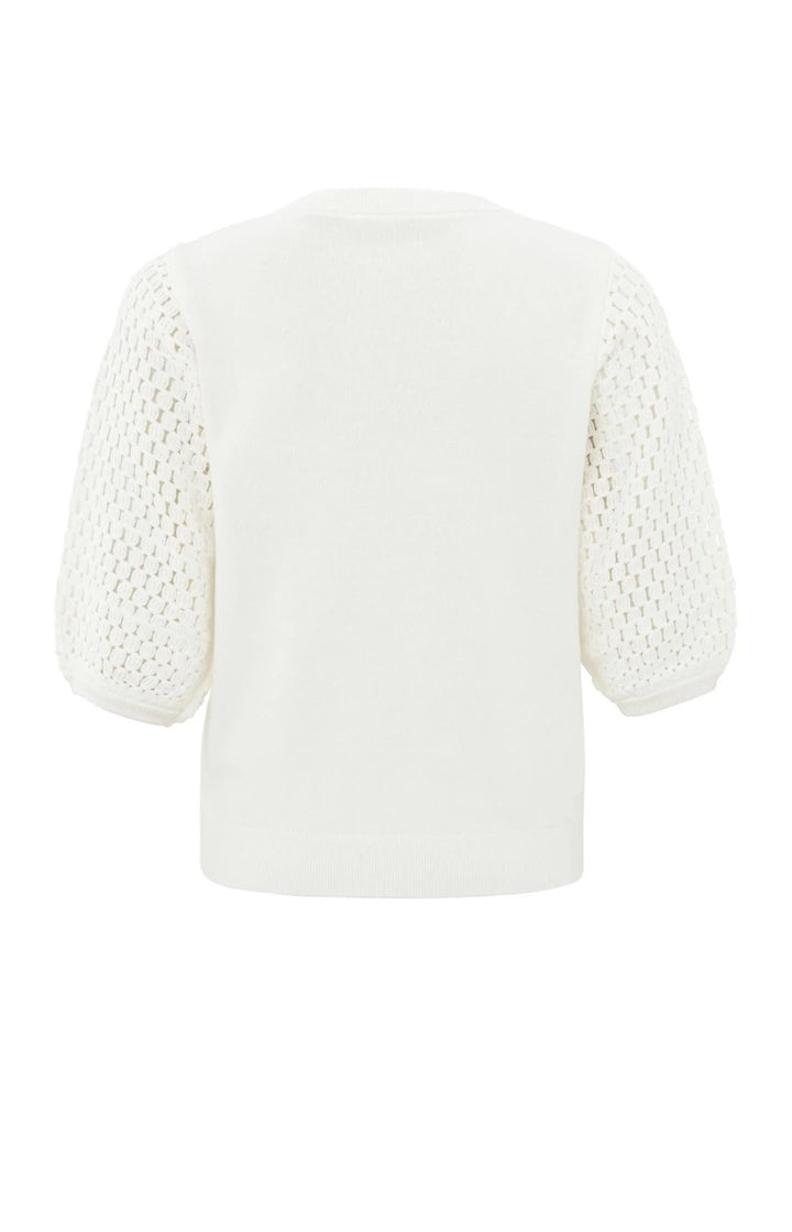 Textured Sleeves Sweater - Off-white