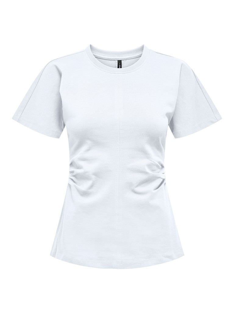 Onlmarie Life S/s Ruching Top Jrs - Off-white