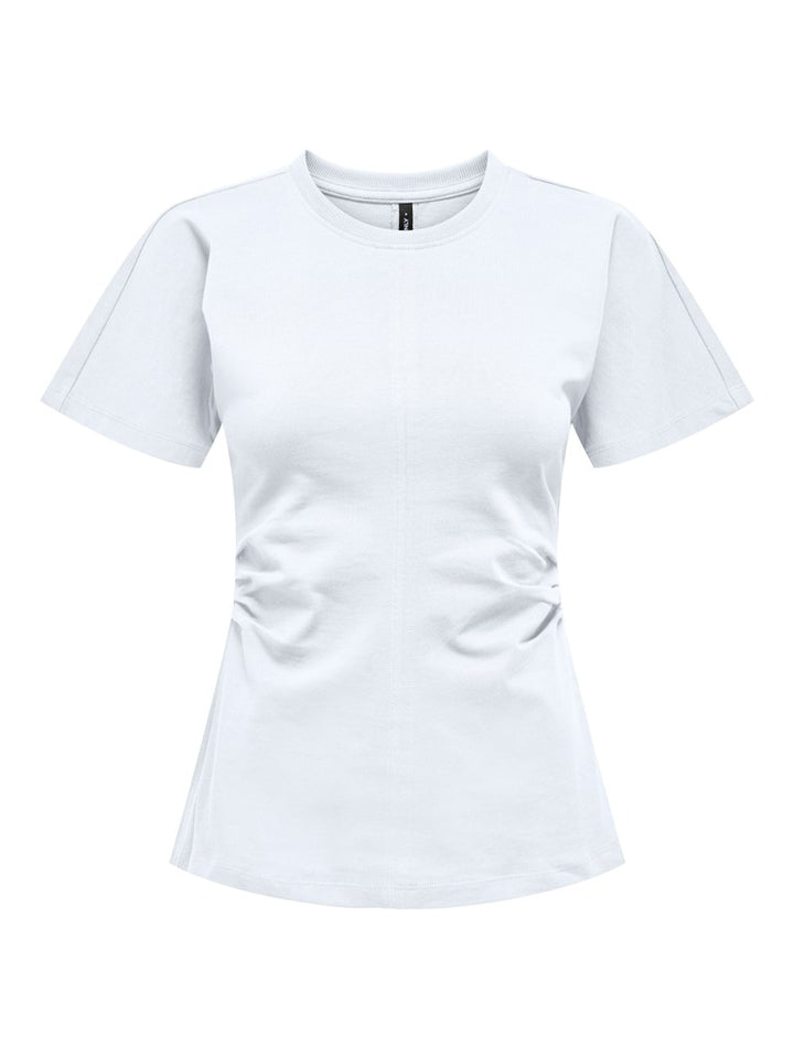 Onlmarie Life S/s Ruching Top Jrs - Off-white