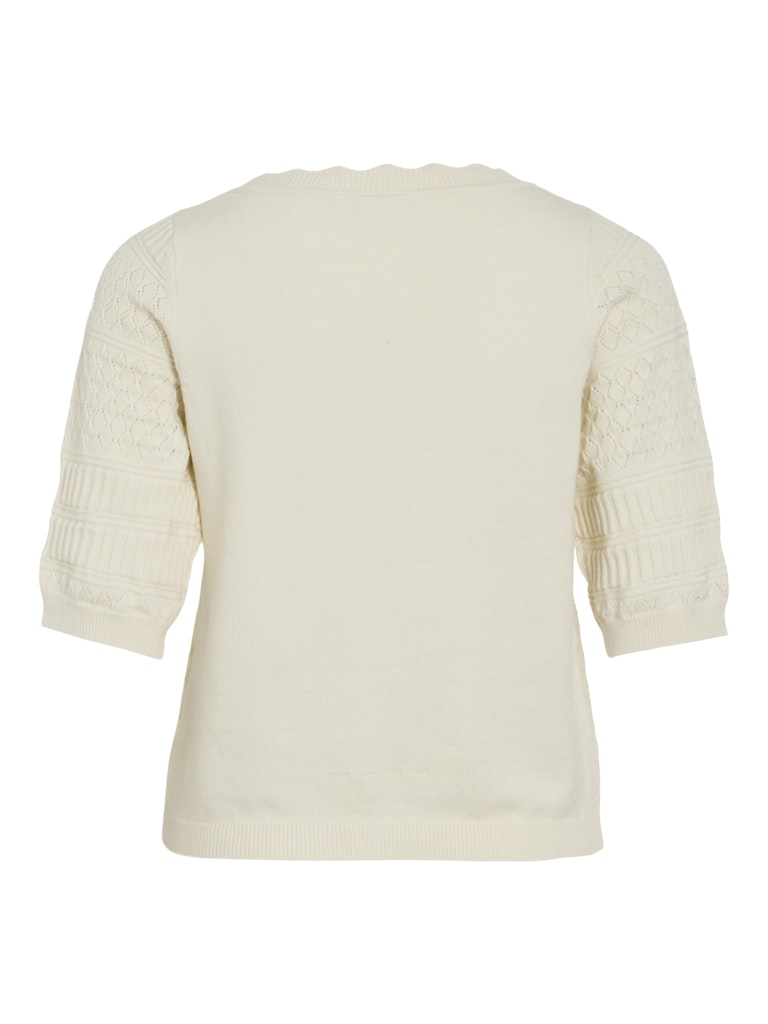 Vimilos S/s O-neck Pointelle Top - Noos - Off-white