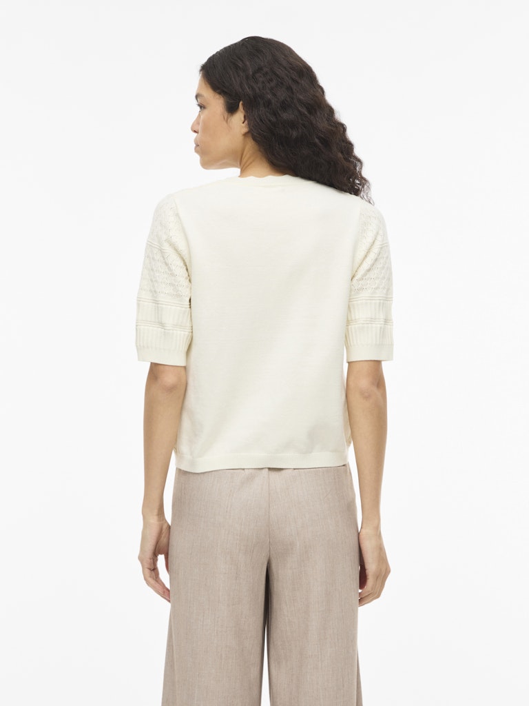 Vimilos S/s O-neck Pointelle Top - Noos - Off-white