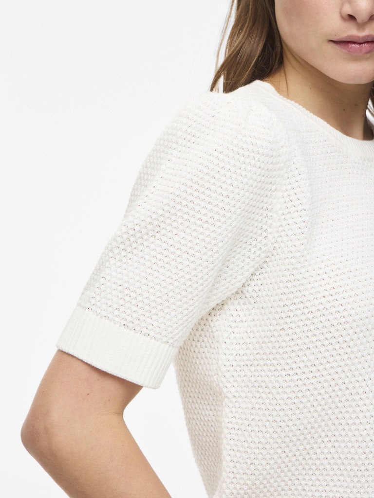 Vidalo O-neck S/s Knit Top - Noos - Off-white
