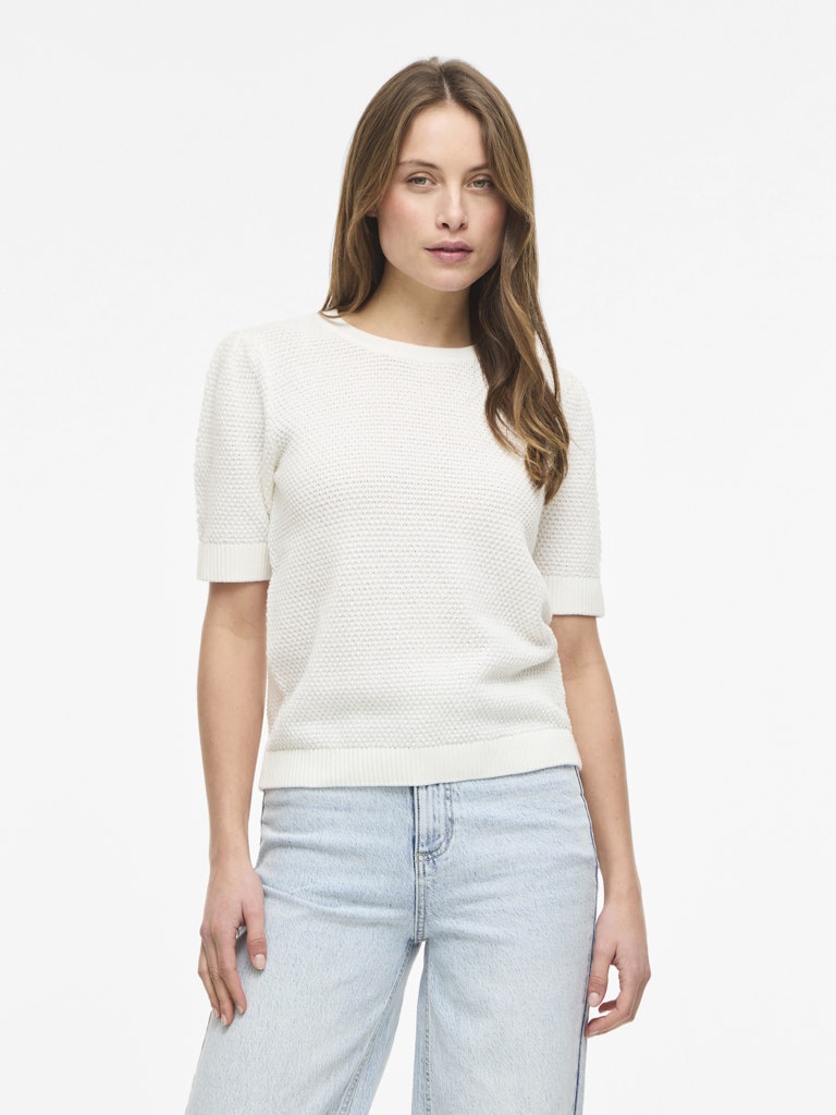 Vidalo O-neck S/s Knit Top - Noos - Off-white
