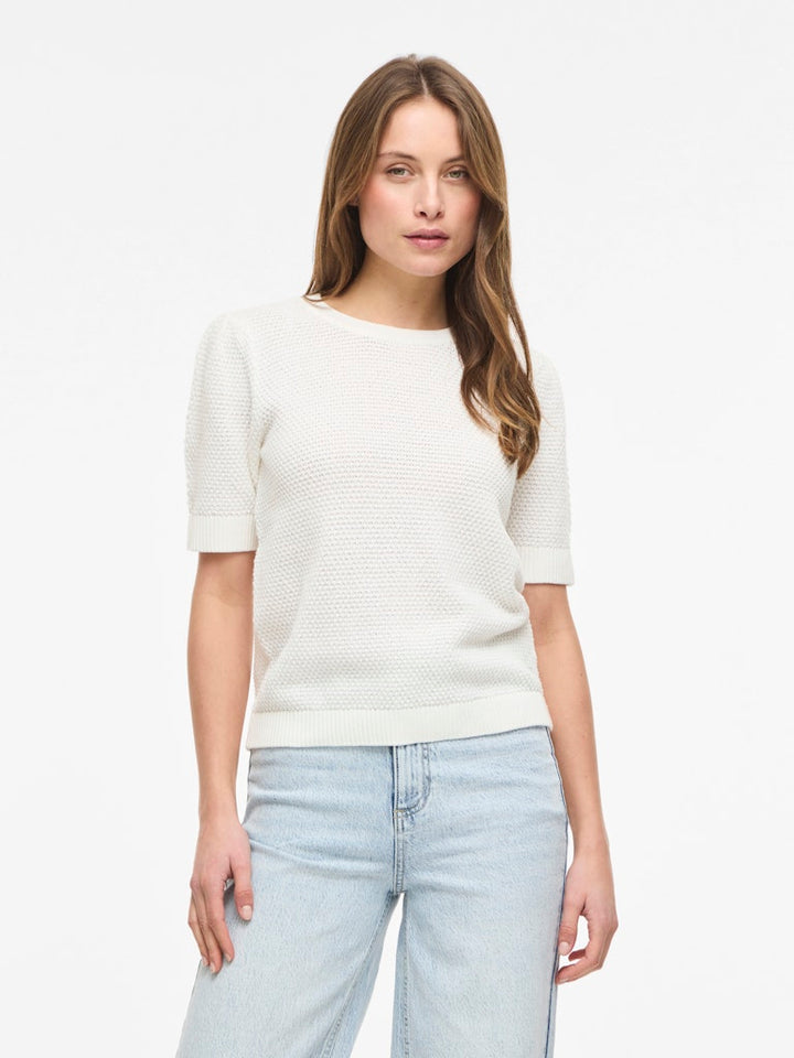 Vidalo O-neck S/s Knit Top - Noos - Off-white