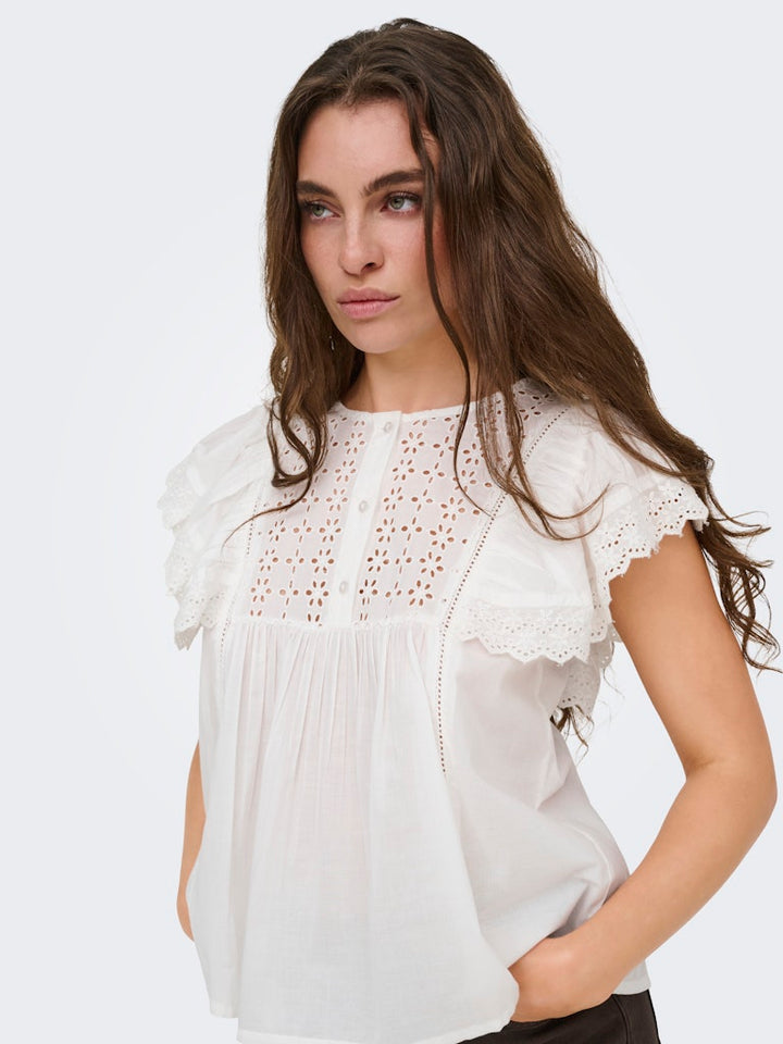 Jdysigga S/s Top Wvn - Off-white