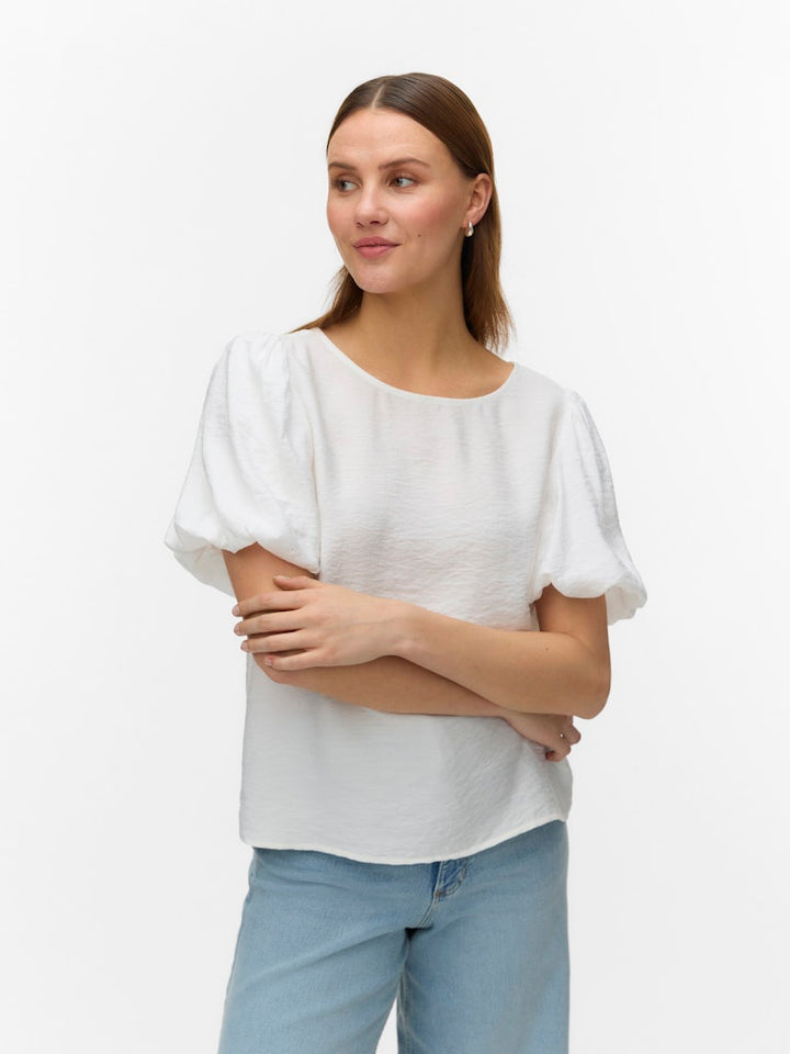 Vmnellie Ss Balloon Top Wvn Ga - Off-white
