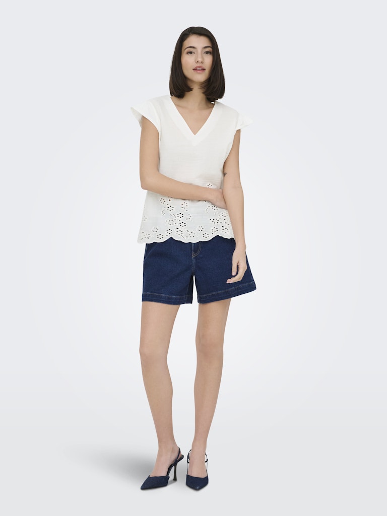 Jdyysta Life S/l Broderi Anglaise Top Jr - Off-white