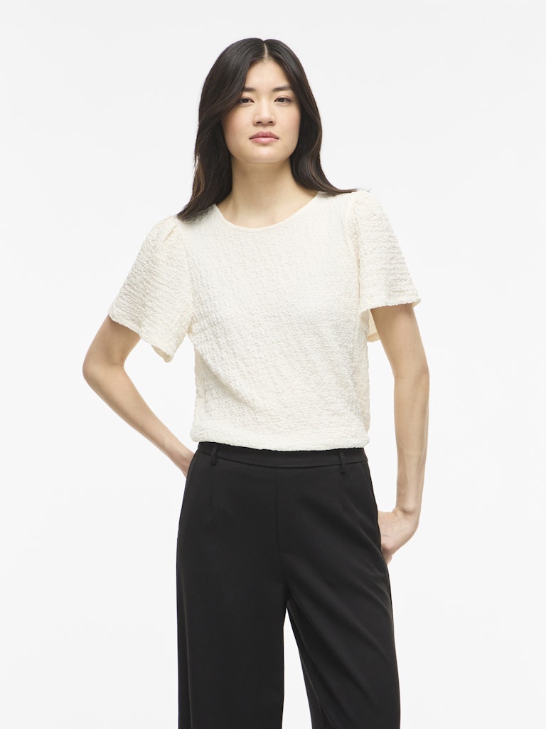 Vilindau O-neck S/s Top/rc - Off-white