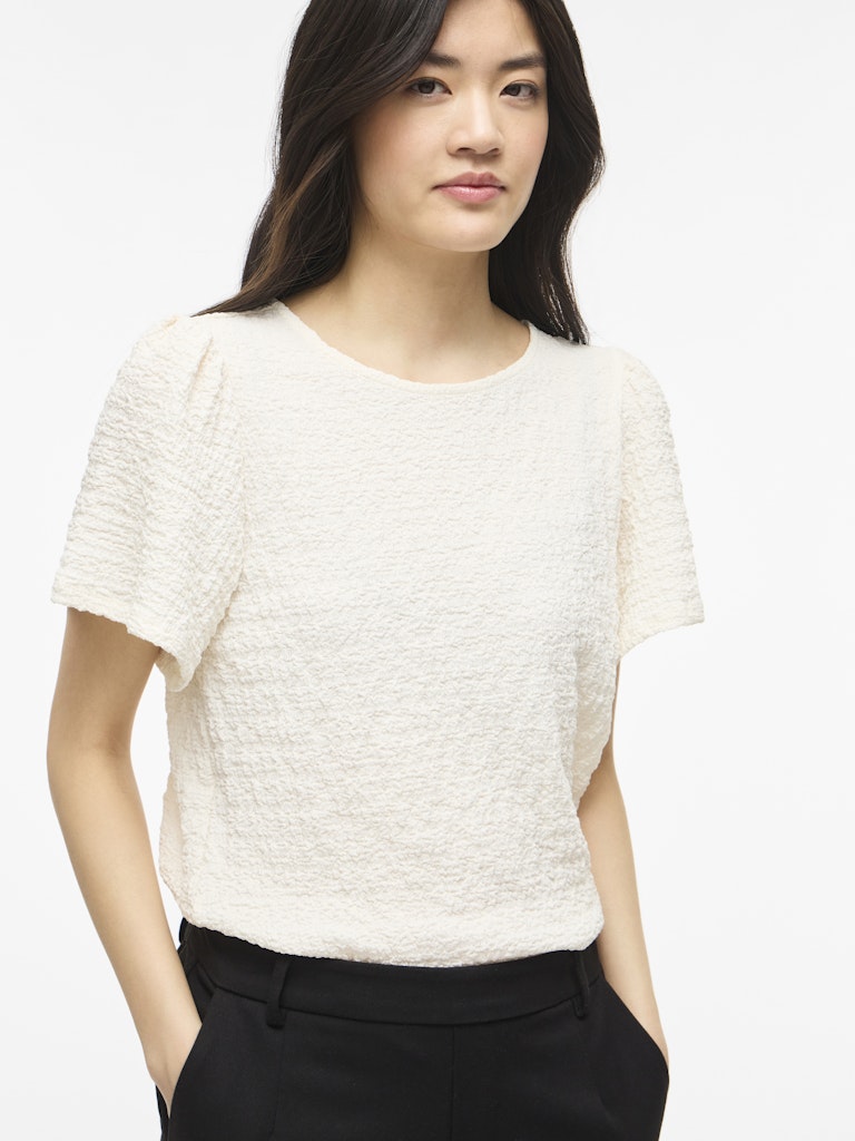Vilindau O-neck S/s Top/rc - Off-white