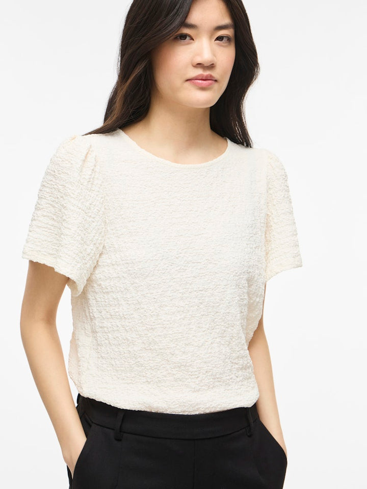 Vilindau O-neck S/s Top/rc - Off-white