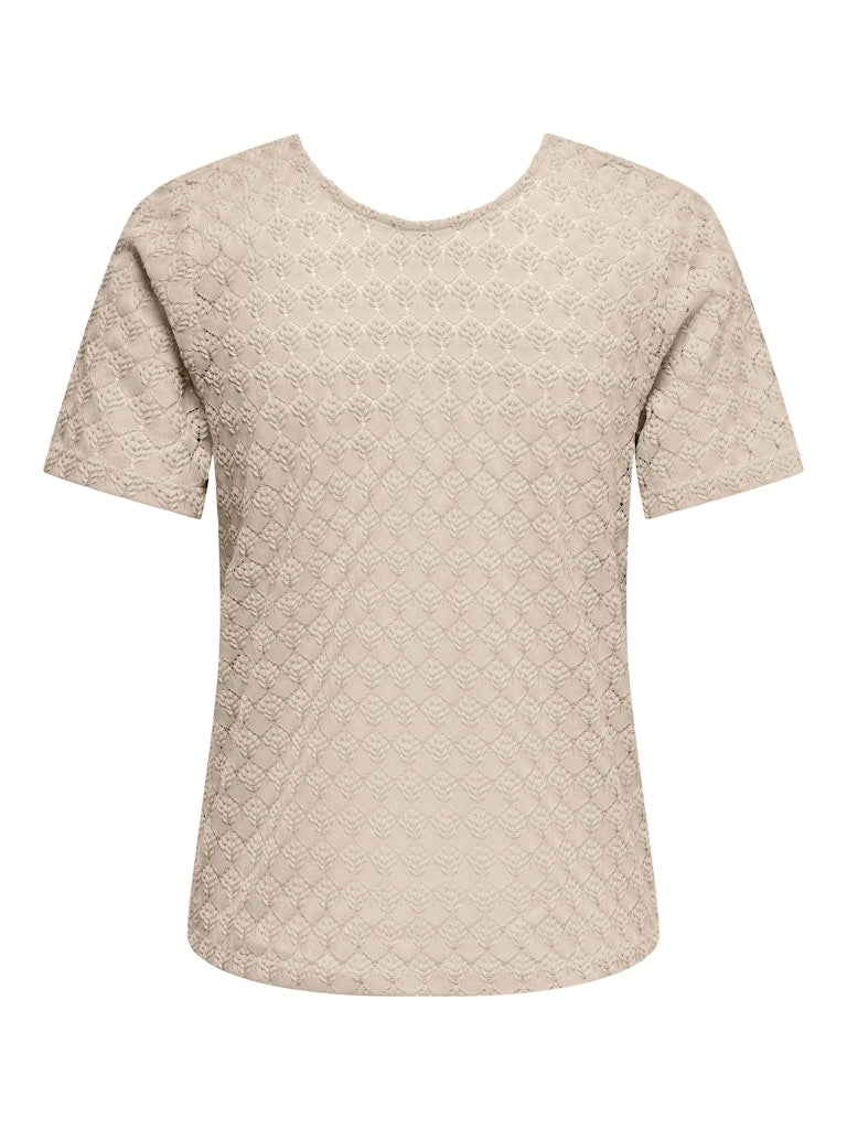 Jdyavery Life S/s Reversible Top Jrs - Ecru