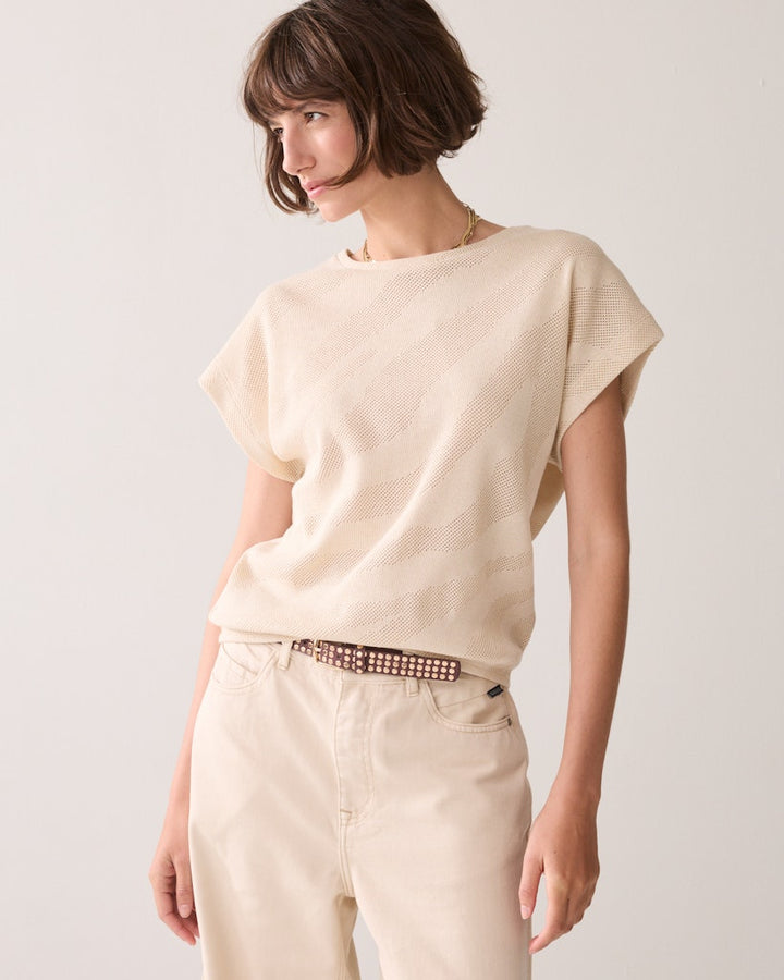 Top Camou Gauze - Ecru