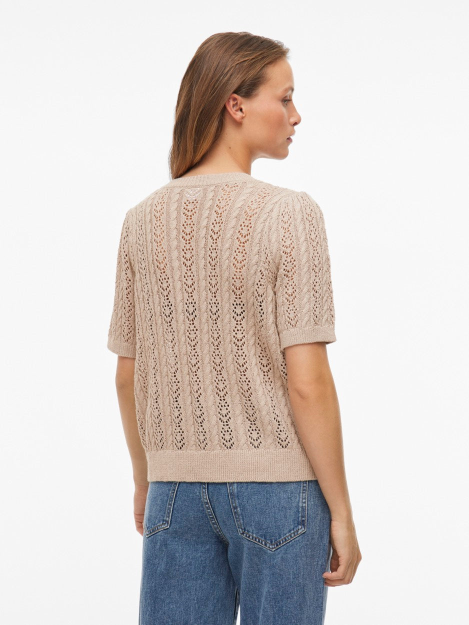 Vitoto New S/s Cable Knit Top - Zand