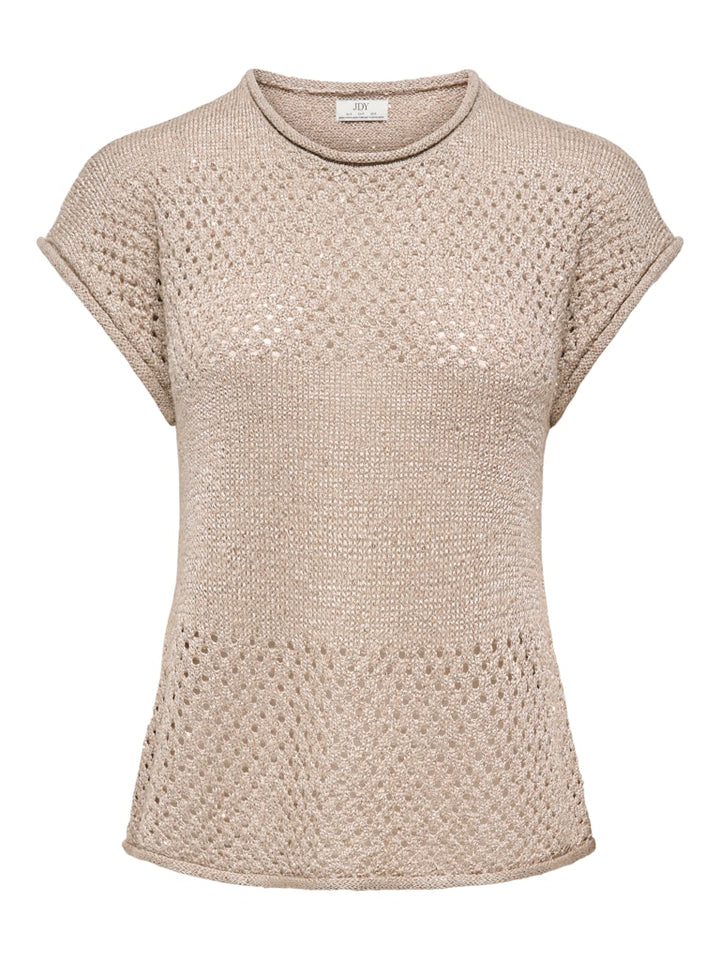 Jdymia S/s O-neck Sequin Pullover Knt - Zand