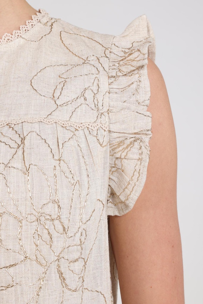 Lori Top Embroidery - Zand Dessin