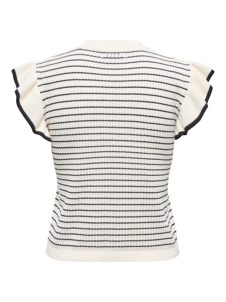 Jdycarice S/l Frill Pullover Knt Noos - Ecru Dessin