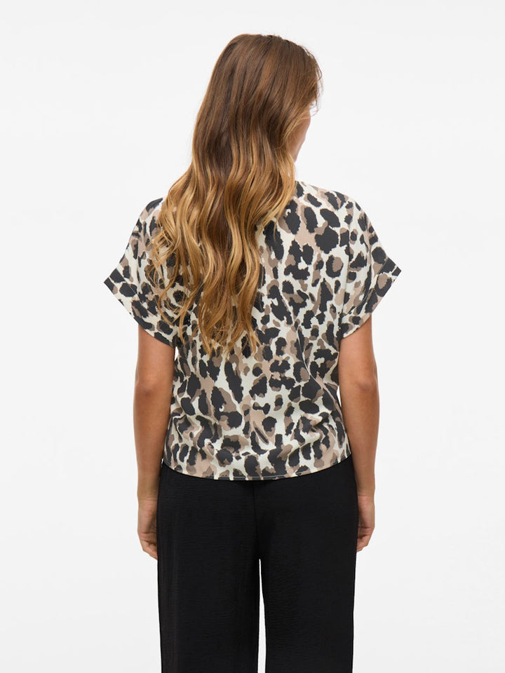 Vijosa S/s Top - Noos - Ecru Dessin