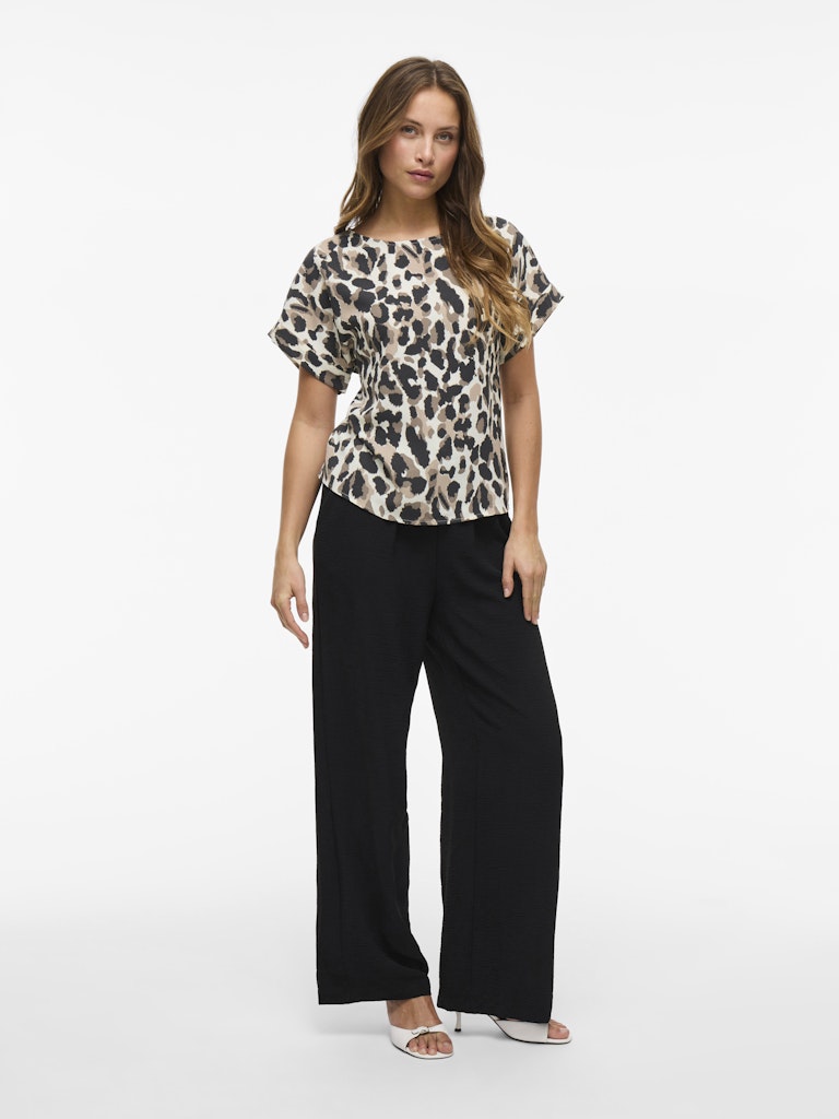 Vijosa S/s Top - Noos - Ecru Dessin