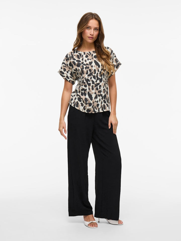 Vijosa S/s Top - Noos - Ecru Dessin