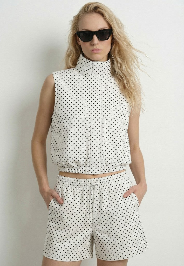 Hdnalani Sl High Collar Vest - Wit Dessin