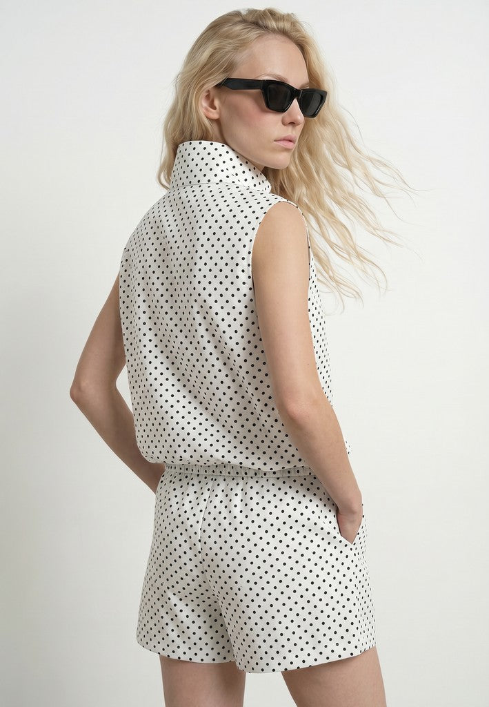Hdnalani Sl High Collar Vest - Wit Dessin