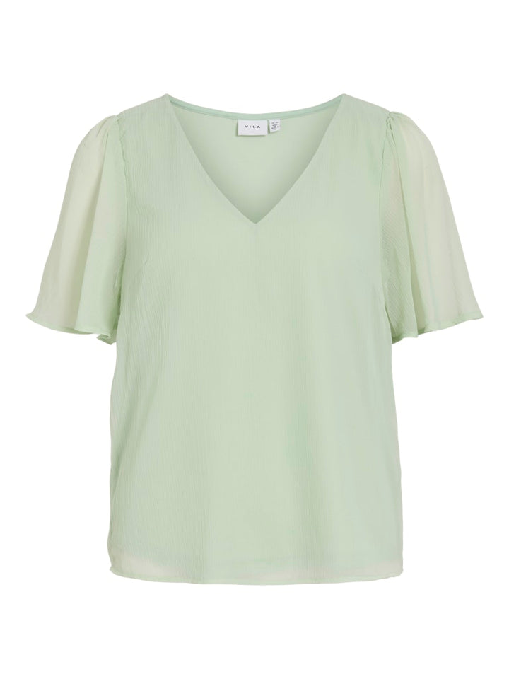 Vifalia V-neck S/s Top - Noos - Mint