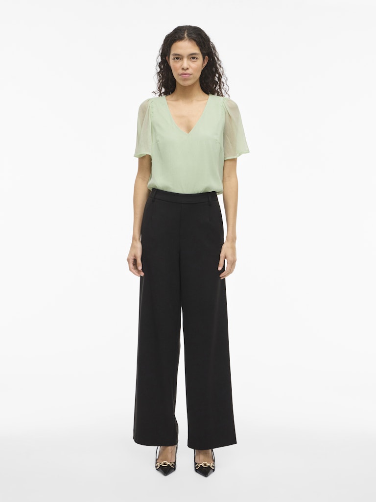 Vifalia V-neck S/s Top - Noos - Mint