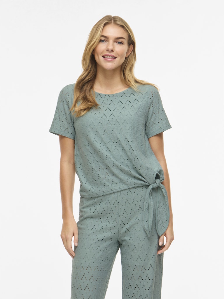 Viamalina Open O-neck S/s Top/vol/pb - Mint