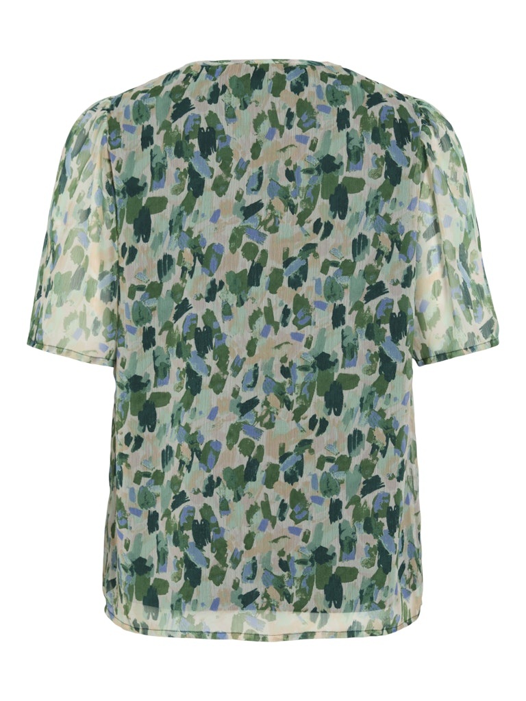 Viemma S/s O-neck Top/ka - Groen Dessin