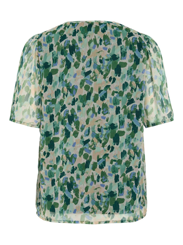 Viemma S/s O-neck Top/ka - Groen Dessin