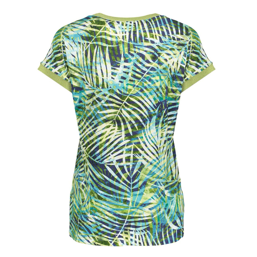 T-shirt Aop Fancy Rib - Groen Dessin