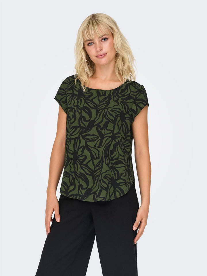 Onlvic S/s Aop Top Noos Ptm - Groen Dessin