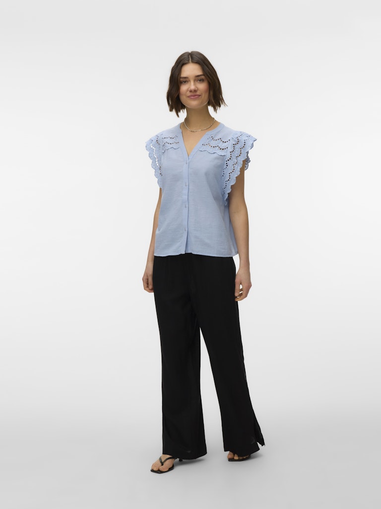 Vmjayla S/l Top Wvn Btq Ga - Lichtblauw