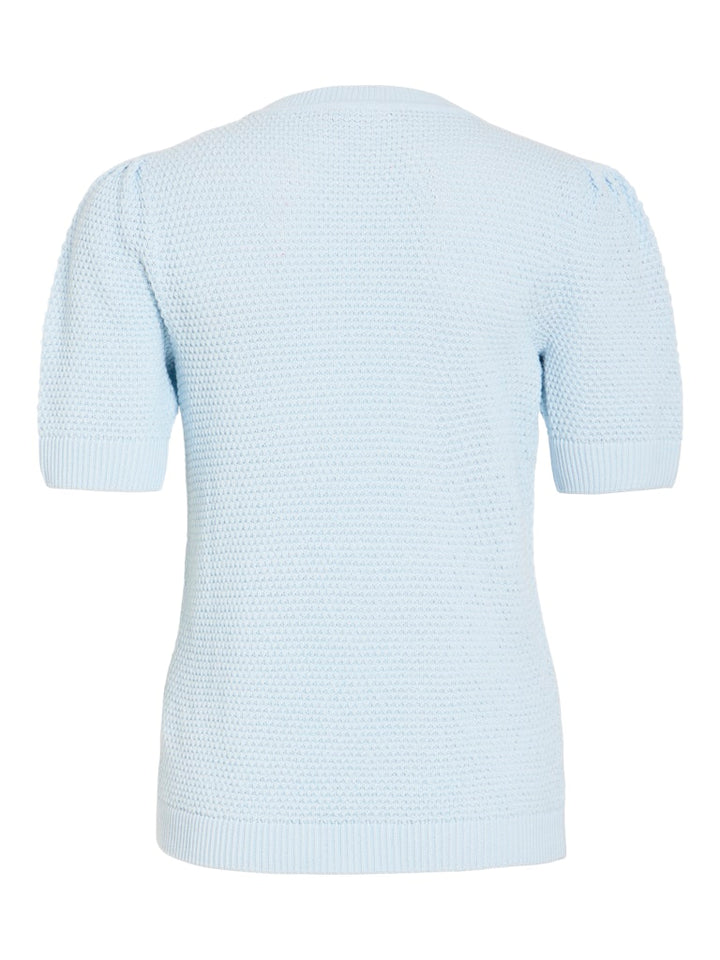 Vidalo O-neck S/s Knit Top - Noos - Lichtblauw