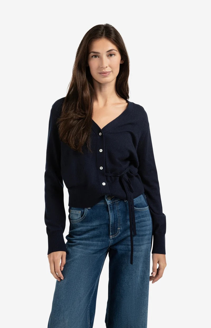 Cardigan With Straps - Rafblauw