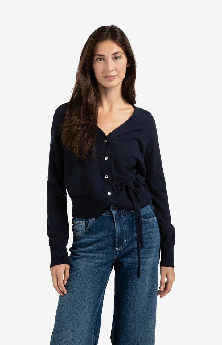 Cardigan With Straps - Rafblauw