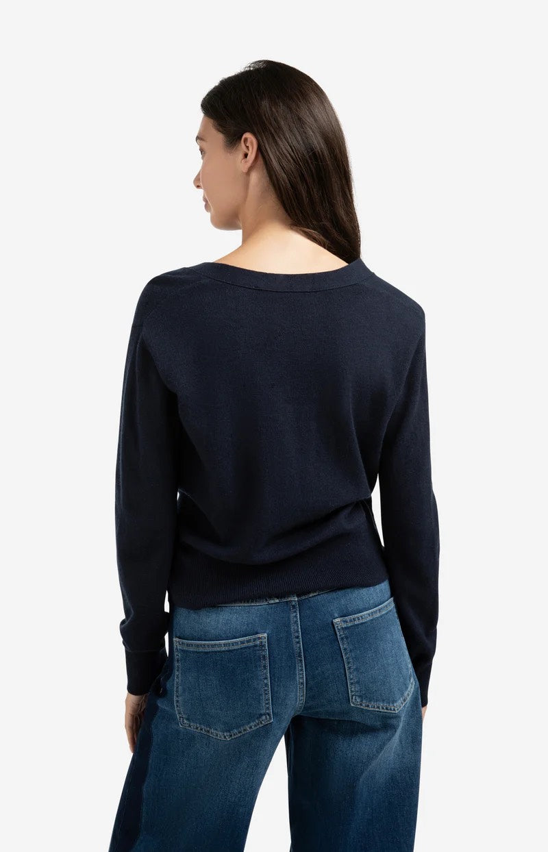 Cardigan With Straps - Rafblauw