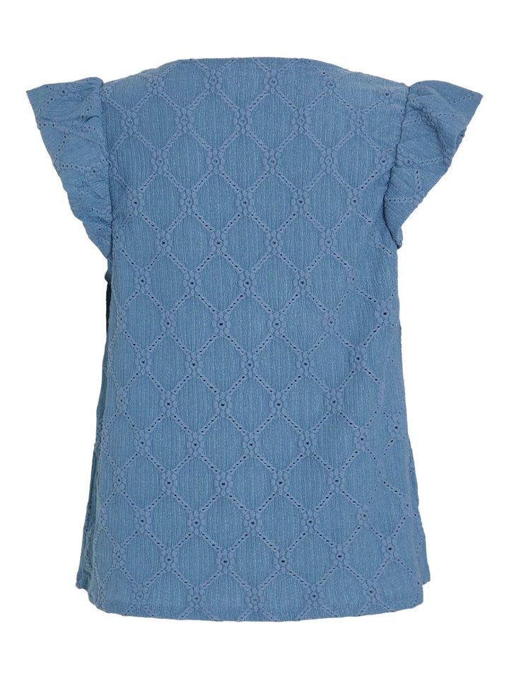 Videlea V-neck Cap Sleeve Top/vol - Rafblauw